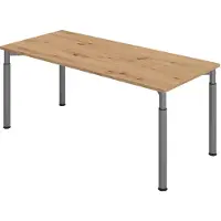 Hammerbacher Schreibtisch 4Fuss-rd.180x80cm Asteiche/Graphi