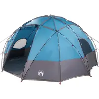 vidaXL Kuppelzelt mit Dach mit Speicher Blau 475 x 475 x 235 cm Taft