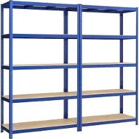 Songmics 2er Set Kellerregal 200 cm hoch blau GLR060Q02