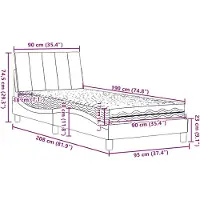 vidaXL Bett mit Matratze "Hanko" Creme 90x190 cm Stoff