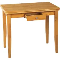 Beliani Esstisch heller Holzfarbton Gummibaumholz 90/120 x 60 cm Ausziehbar mit Schublade Massivholzbeine Rechteckig Retro Design