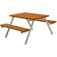 Plus Picknicktisch Alpha Stahl-Holz 118 x 161 x 73 cm teak
