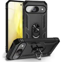 Nalia RingDefend - Schwarze Panzerhülle mit 360-Grad Finger-Halter & Ständer - Military Style Cover