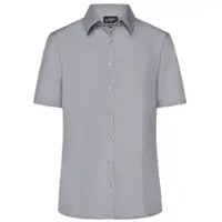 James & nicholson Damenbluse Easy Care Kurzarm JN643, stahl-grau, Größe XL - grau - XL
