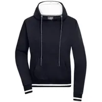 James & nicholson Damen Club Kapuzenshirt JN777, navy-blau/weiß, Größe M - navy - M