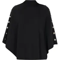 Dreimaster Women Poncho in black | Gr.: XL/XXL