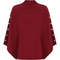 Dreimaster Women Poncho in burgundy | Gr.: M/L