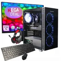 GameMax Gaming PC Draco XD Komplett SET Ryzen 5 5500 32GB RAM 1TB SSD RTX 5050 Windows 11 + MSI PRO MP273A Monitor 69cm (27") + Zubehör