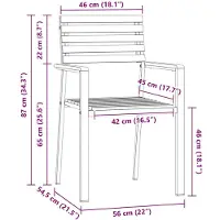 vidaXL Garten Essgruppe 3 pcs Braun Massives Akazienholz und Edelstahl