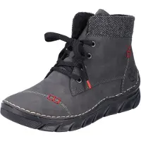 Bonprix Winterboots , Damen, Gr. 42, grau, Lederimitat, Textil, Schuhe Winterboots, Schnürboots, Stiefelette, Casual-Boots mit softem Schaftrand