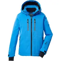 Killtec Skijacke "KSW 191 BYS SKI JCKT" Wasserdichte Kinderjacke mit Kapuze, Schneefang und Reflektoren