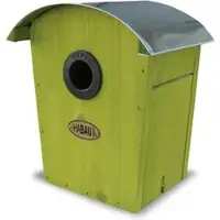 Habau Vogelhaus Nistkasten 2962, FluglochØ 28/32mm, zum Hängen, 18,5 x 19 x 13,5cm, mit Blechdach