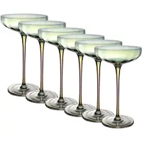 Intirilife Martini Cocktail Glas Set Regenbogen Schimmer Wellenform
