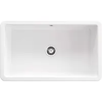 Deante Lumi 1 Becken Keramik Spüle ohne Abtropffläche Weiß 810X480X215 mit Ablaufgarnitur ZCU_610D