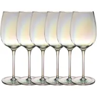 Intirilife Wein Glas Set Regenbogen Schimmer Wellenform