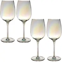 Intirilife Wein Glas Set Regenbogen Schimmer Wellenform