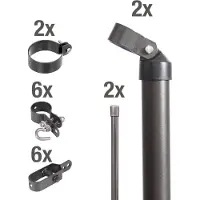 Alberts Zauneck-Set für Mahschendrahtzaun mit Bodenhülsen, Höhe 80 cm, anthrazit-metallic