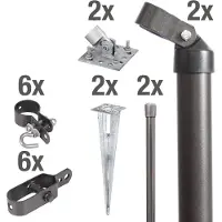 Alberts Zauneck-Set für Mahschendrahtzaun mit Bodenhülsen, Höhe 150 cm, anthrazit-metallic