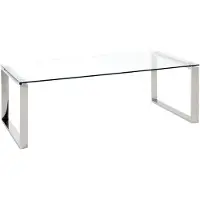 Haku Couchtisch edelstahl - Edelstahl, Sicherheitsglas 8 mm, B/H/T: 120x40x60 cm