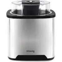 H.Koenig - SRB80 Sorbet Maschine, 2L Fassungsvermögen, 12W, Edelstahl, 30-40 Min. Vorbereitung, 30 U/min, Automatische Abschaltung, Klarer Deckel