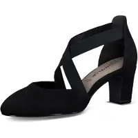 Tamaris Damen Pumps mit gekreuzten Stretch Riemen 1-22465-42, Größe:41 EU, Farbe:Schwarz