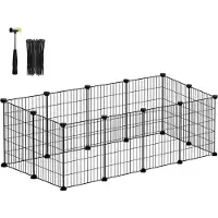 Songmics DIY-Kleintiergehege aus Metall 123 x 63 x 41 cm schwarz LPI001B01