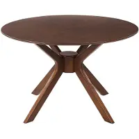 Beliani Esszimmertisch Dunkles Mahagoni Holz ø 120 cm Füße in Sternform Gummibaumholz und MDF-Platte Runder Tisch Retro-inspiriertes Design Modern