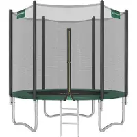 Songmics Trampolin Ø 244 cm mit Netz für Garten dunkelgrün STR081C01
