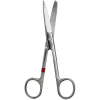 Fuhrmann Einmal Schere chirurgisch spitz/stumpf gebogen,14,5 cm, Metall, einzeln steril verapackt (25 Stück) 36280-3