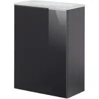 Fackelmann KARA Gäste WC Set 3-teilig 45 cm, Anthrazit, links, Glas Weiß