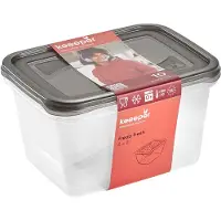 Keeeper Frischhaltedose fredo fresh, 2x 2,0 Liter, eckig Unterteil: transparent, Deckel: grau, Deckel mit