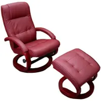 Mendler Fernsehsessel Relaxsessel Sessel Pescatori, Kunstleder, mit Hocker bordeaux