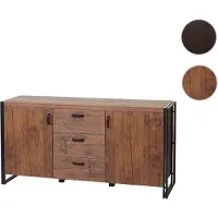 Mendler Sideboard HWC-A27, Kommode Schrank, 3D-Struktur 2 Staufächer 80x160x40cm MVG-zertifiziert MDF Metall