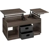Vasagle Couchtisch, höhenverstellbarer Wohnzimmertisch, 2 Schubladen