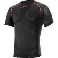 Alpinestars Ride Tech V2 Schwarz Rot Sommer Oberteil Kurzarm Größe XS-S