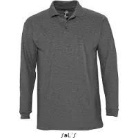 Sol SOLs 11353 | Herren Longsleeve Poloshirt Winter II - Farbe: Charcoal Melange - Größe: L