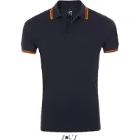 Sol SOLs 00577 | Herren Polo Shirt Pasadena - Farbe: French Navy/Neon Orange - Größe: 3XL