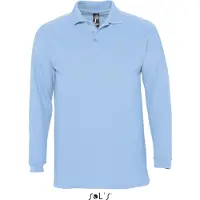 Sol SOLs 11353 | Herren Longsleeve Poloshirt Winter II - Farbe: Sky Blue - Größe: M