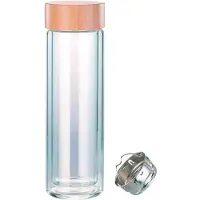 Alpina , Borosilikat-Glasflasche 450 ml doppelwandig mit Teefilter, Transparent