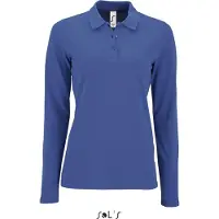 Sol SOLs 02083 | Damen Long-Sleeve Piqué Polo Shirt Perfect - Farbe: Royal Blue - Größe: M