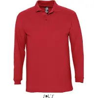 Sol SOLs 11353 | Herren Longsleeve Poloshirt Winter II - Farbe: Red - Größe: XL