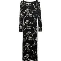 Desigual Kleid für den Alltag 25SWVK05 Schwarz Slim Fit