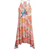 Superdry für Damen. W8011888A Jack mehrfarbig bedrucktes Kleid (M), Lässig, Viskose, Ärmellos / Hosenträger