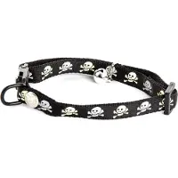 Martin sellier Nylon-Katzenhalsband mit Totenkopf