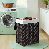 Hobby Hall Wäschekorb aus Polyrattan Schwarz LCBB3551BK