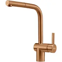 Franke Armatur ATLAS NEO Edelstahl massiv - COPPER mit Zugauslauf / Maris