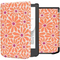 IMoshion Design Slim Hard Case Klapphülle für das Pocketbook Verse / Verse Lite / Verse Pro / Vivlio Light / Light HD - Orange Flowers Connect