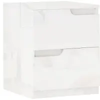 HOMCOM Nachtschrank-40L x 40B x 48H cm-Hochglanzweiß | Gr.: onesize