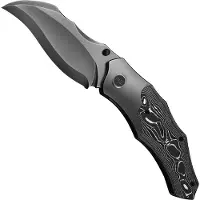 We Knife Orc Boss Taschenmesser, Polished Gray Ti/Aluminum CF, Polished