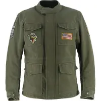 Von Dutch X Helstons Warrior Motorrad Textiljacke, grün, M